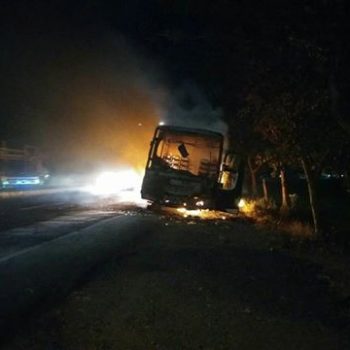 bus dedy jaya terbakar di pemalang
