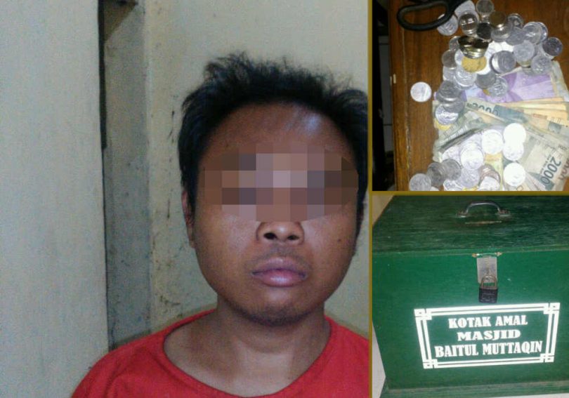 nyolong kotak amal
