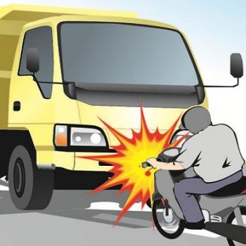ilustrasi tabrakan truk dam