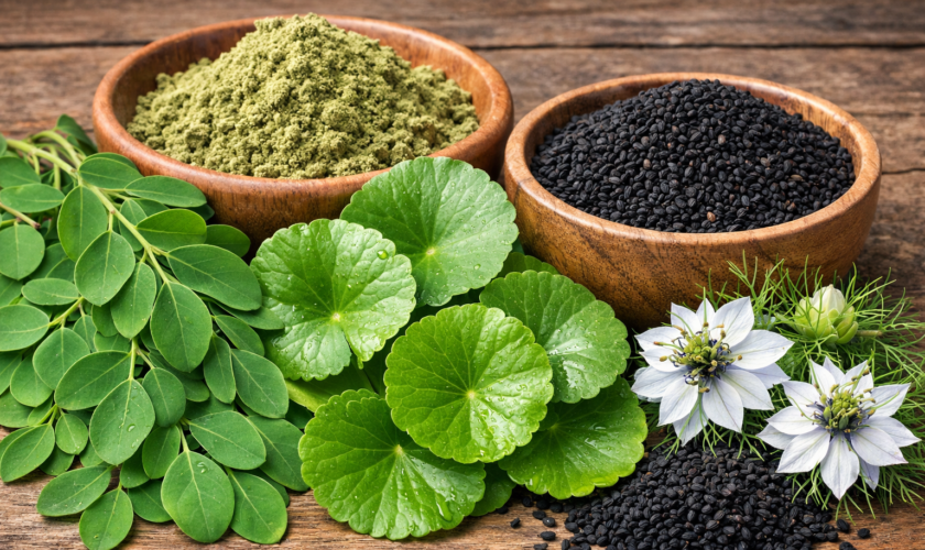 kelor pegagan jintan